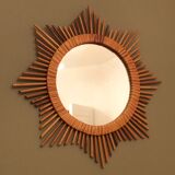 Rattan sun mirror 55cm, 60's