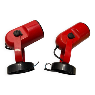 Adjustable Red Metal Sconces Set of 2