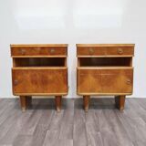 Art Deco Wooden Nightstands, 1940s, Set of 2