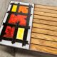 Coffee table teak enamelled lava stone 1965