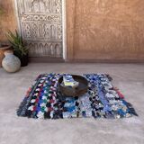 Tapis Marocain Boucherouite coloré - 110 x 121 cm