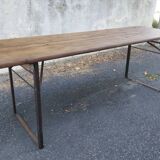 Folding wooden and metal table