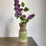 Fat lava style vase and flowers in relief west germany