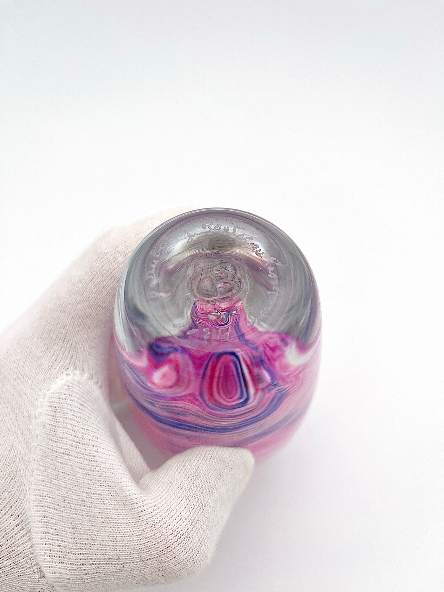Vase Art Glass Signed B. Dubourg Limited Edition Blown Glass Sommerso