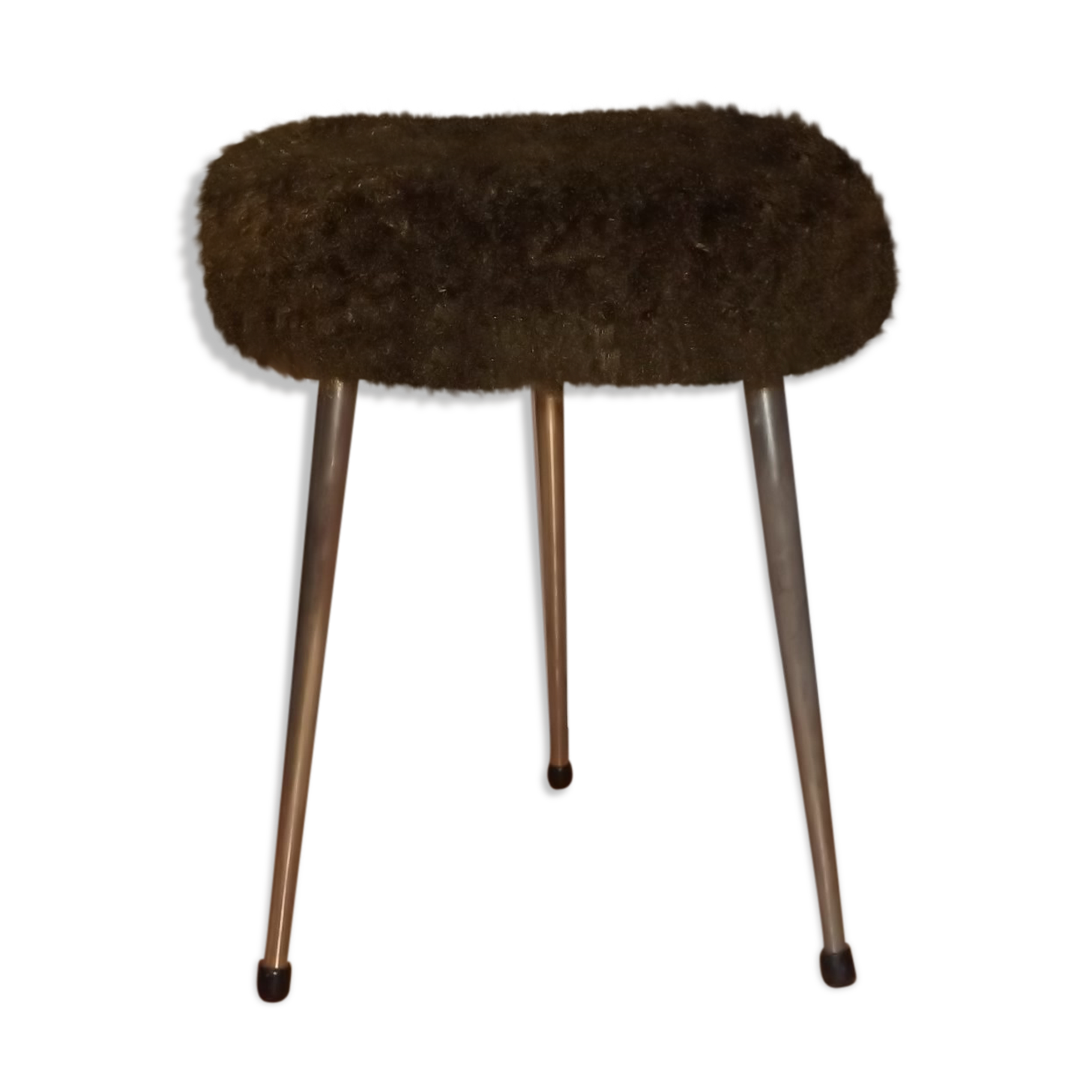 Stool in 1960/1970 vintage green rug