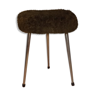 Stool in 1960/1970 vintage green rug