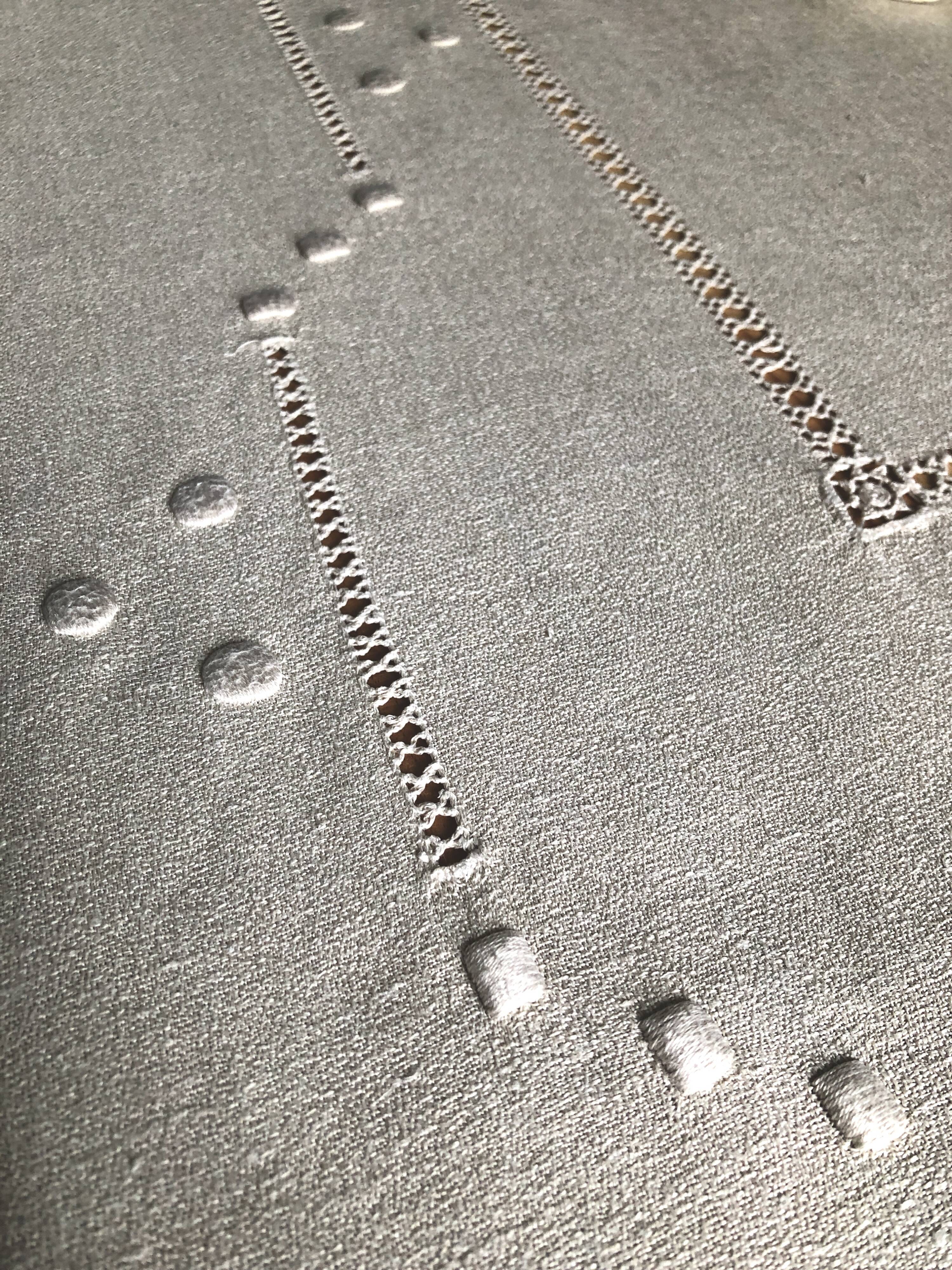 Antique linen tablecloth and whipped cream silk