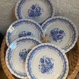 Set of 5 flat ironstone plates stamped Laveno