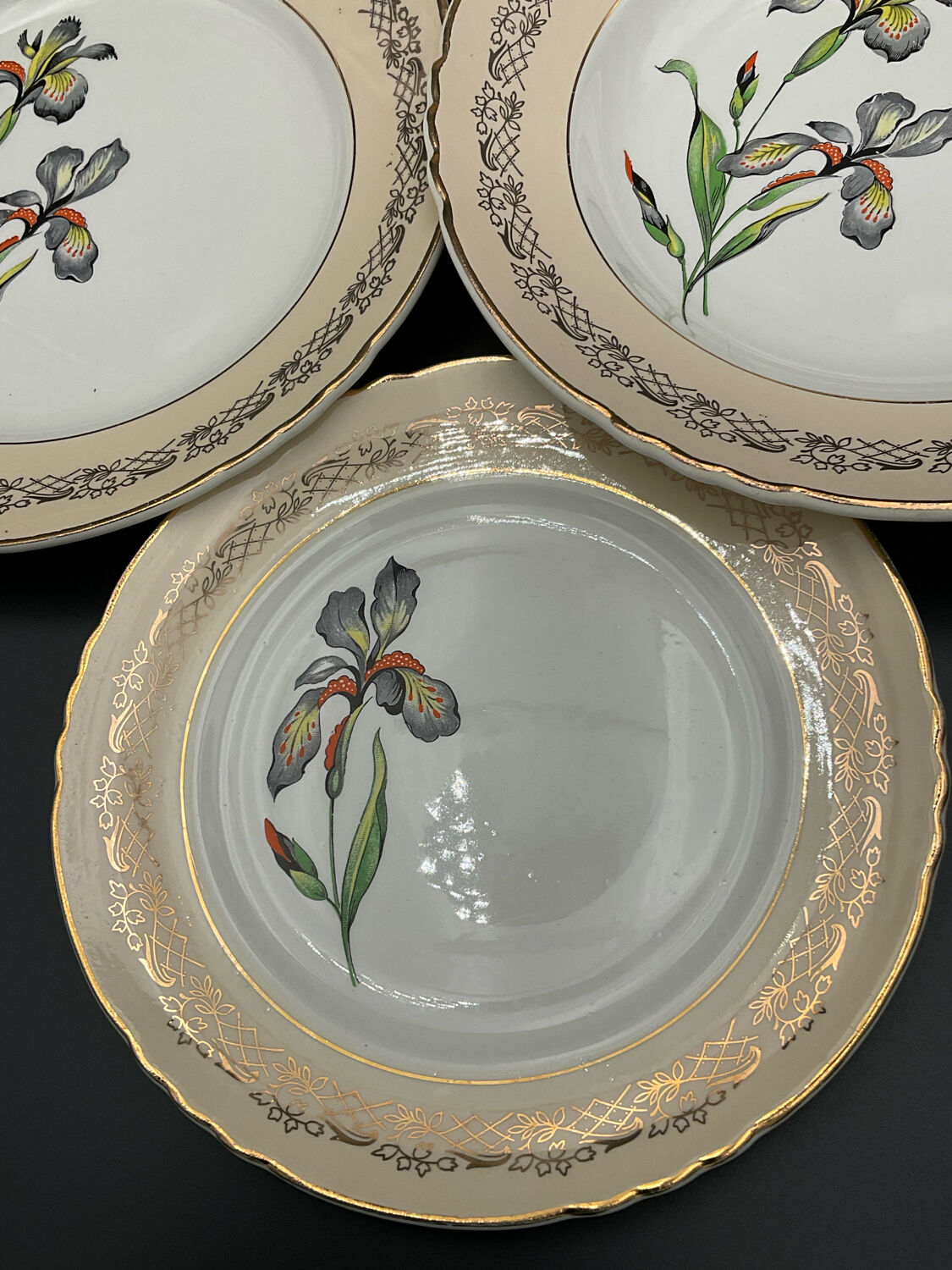 Porcelain plates signed moulin des loups 18 pieces