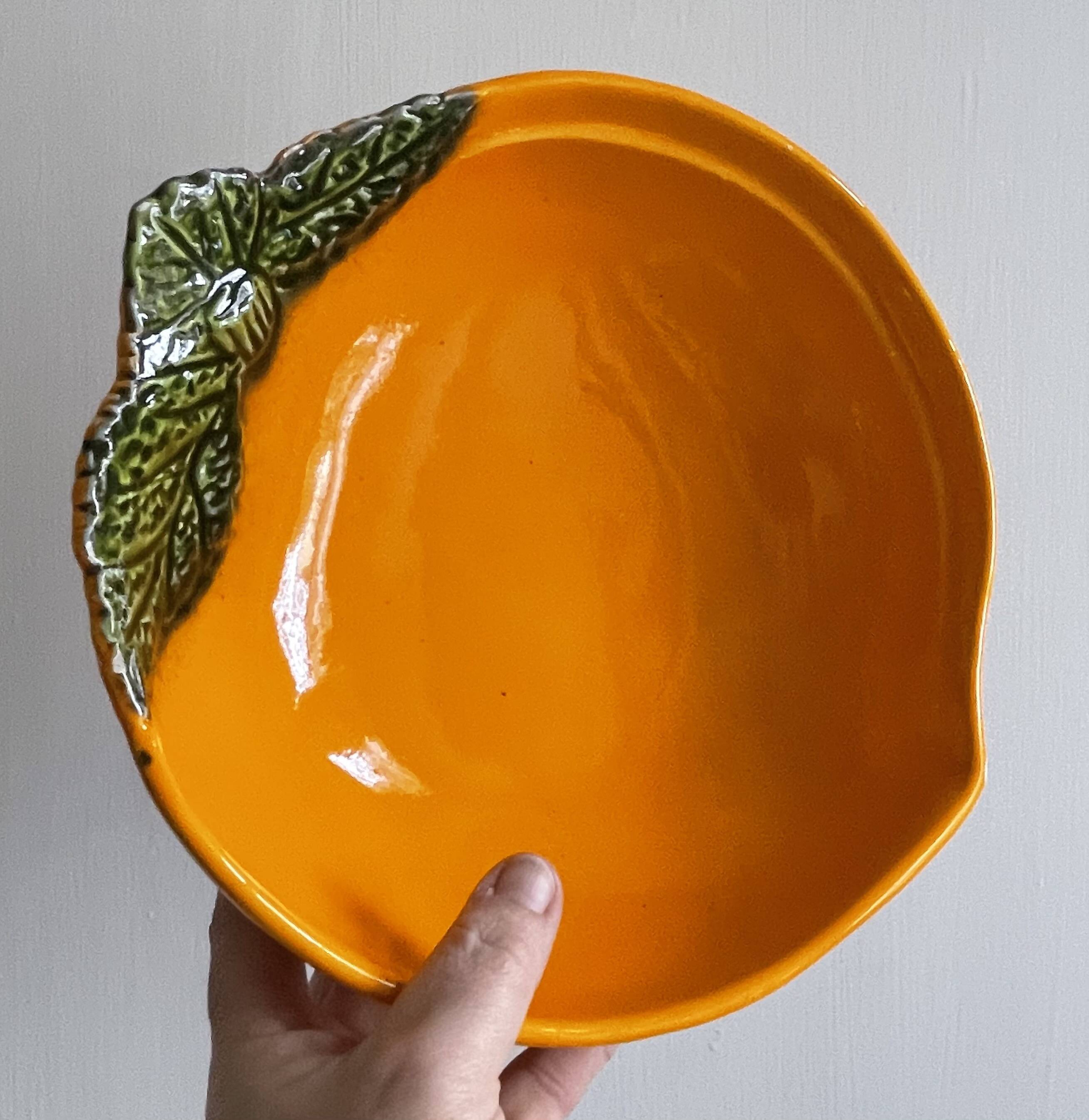 Orange slip salad bowl