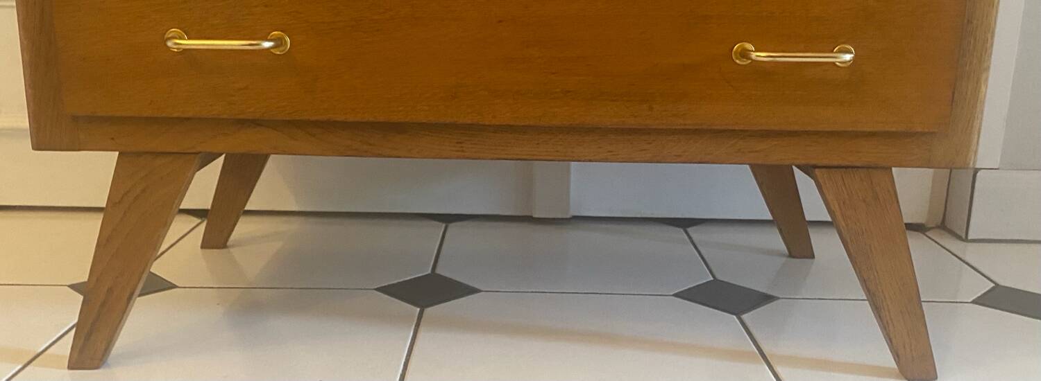 Commode vintage pieds compas
