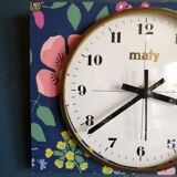 Vintage clock, "Maty Fleurs" wall clock