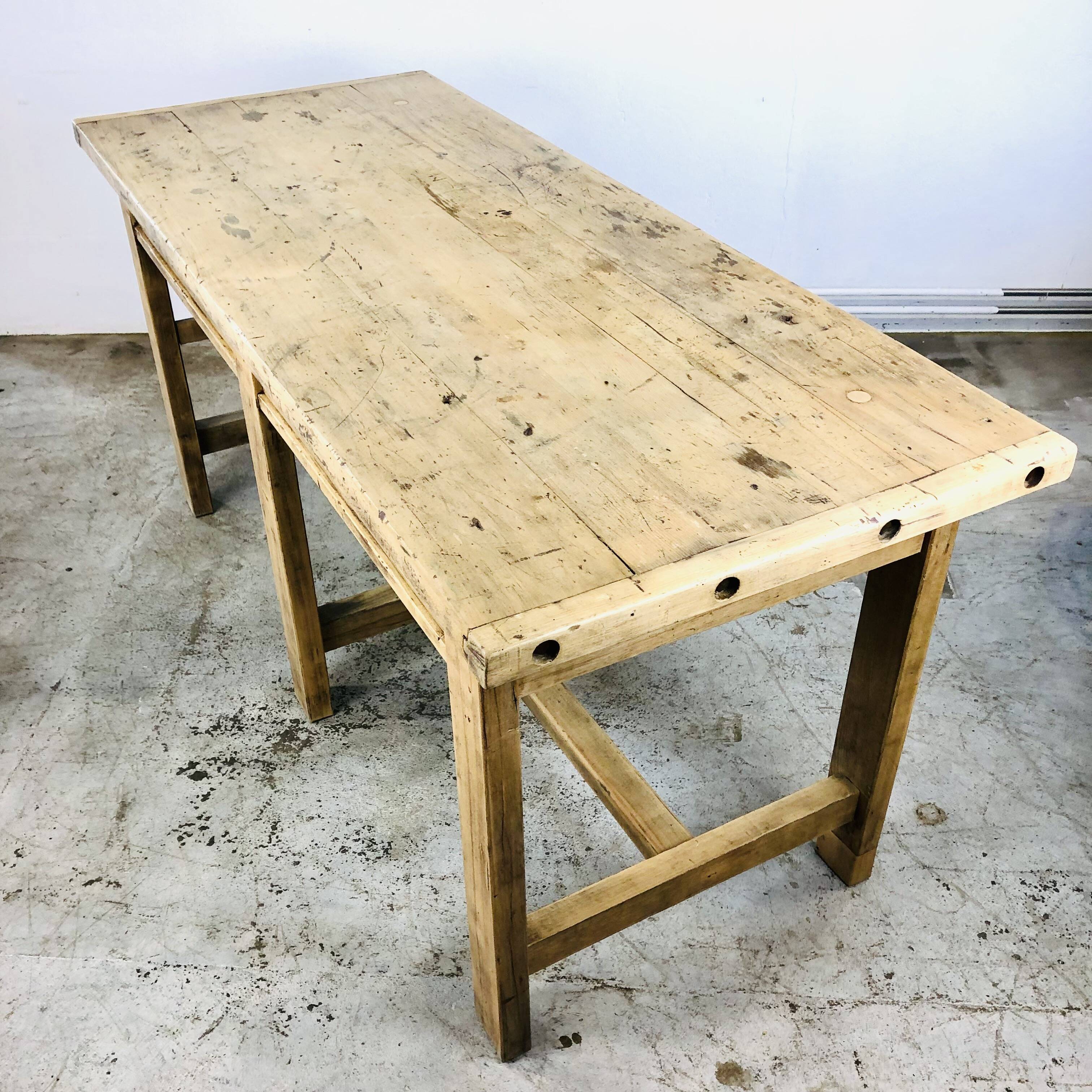 French old beech bakery table