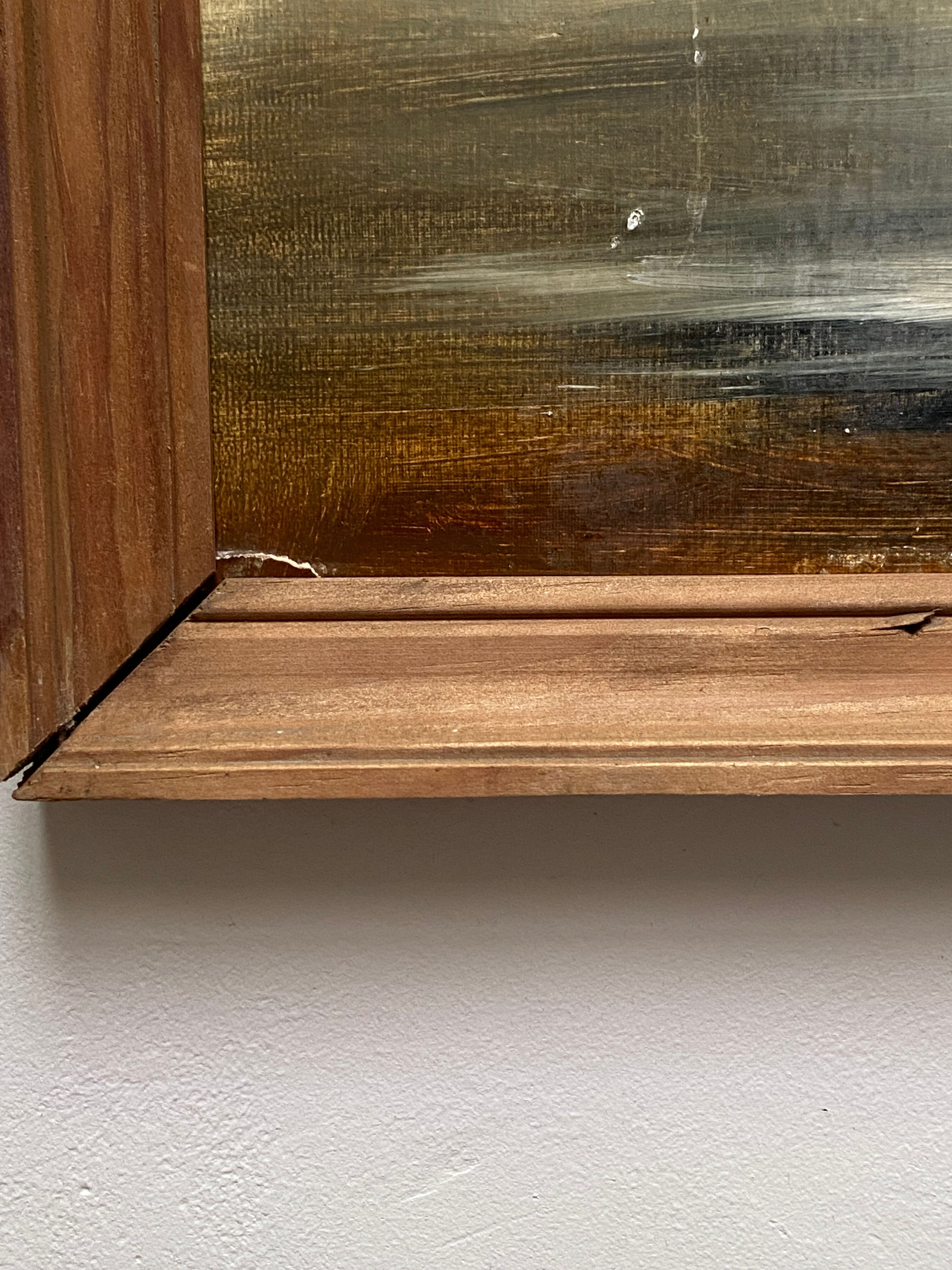 Oil on panel matador bullfighter and bull