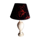 Large albaster lamp 1960 has 70 lampshade in velvet and red 66cm