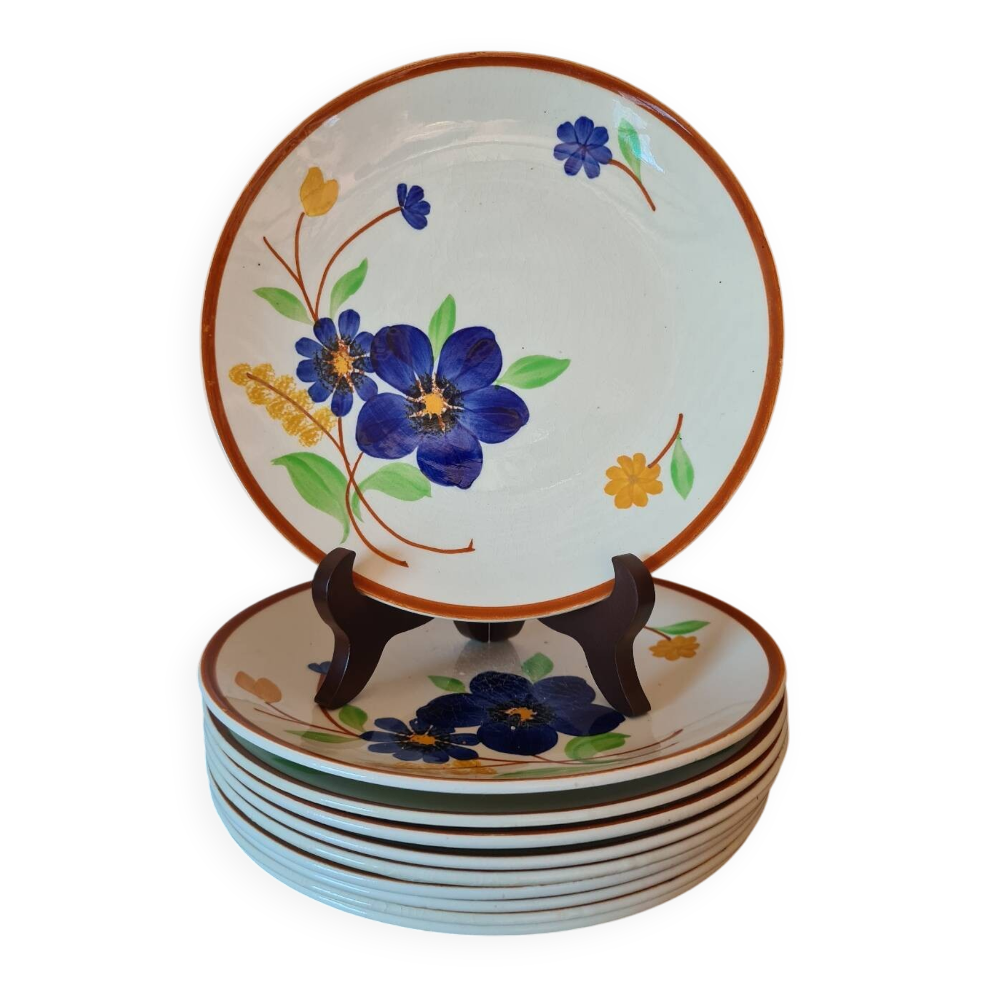 Assiettes à dessert Faiencerie de Gien Modèle TOURNEFEUILLE