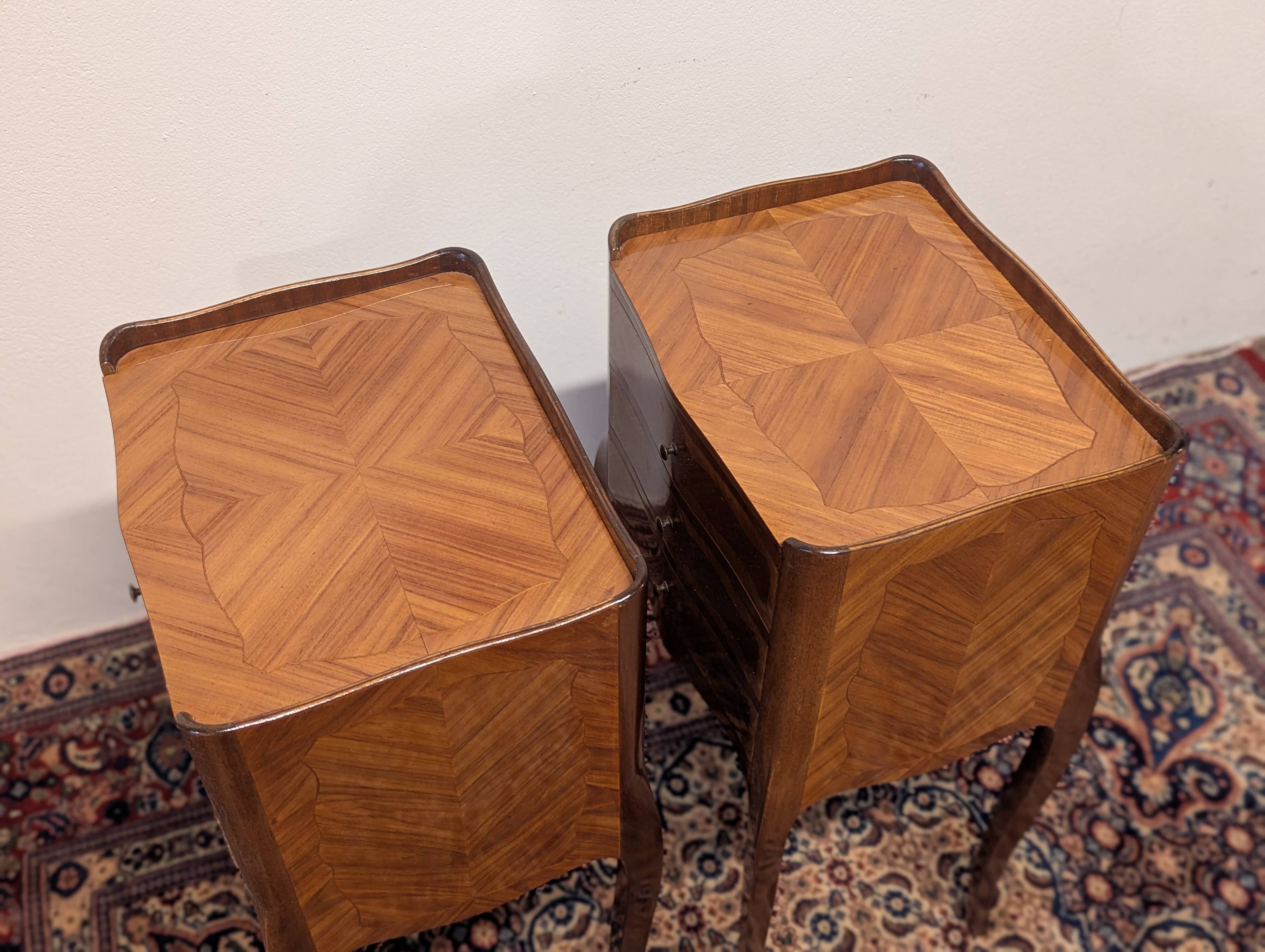 Pair of Louis XV style bedside tables