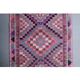 Vintage Turkish Oushak blanket made of wool and cotton, purple, 82x320.