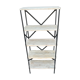 Industrial-style shelf in light wood and cast iron