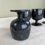 Black marble vases