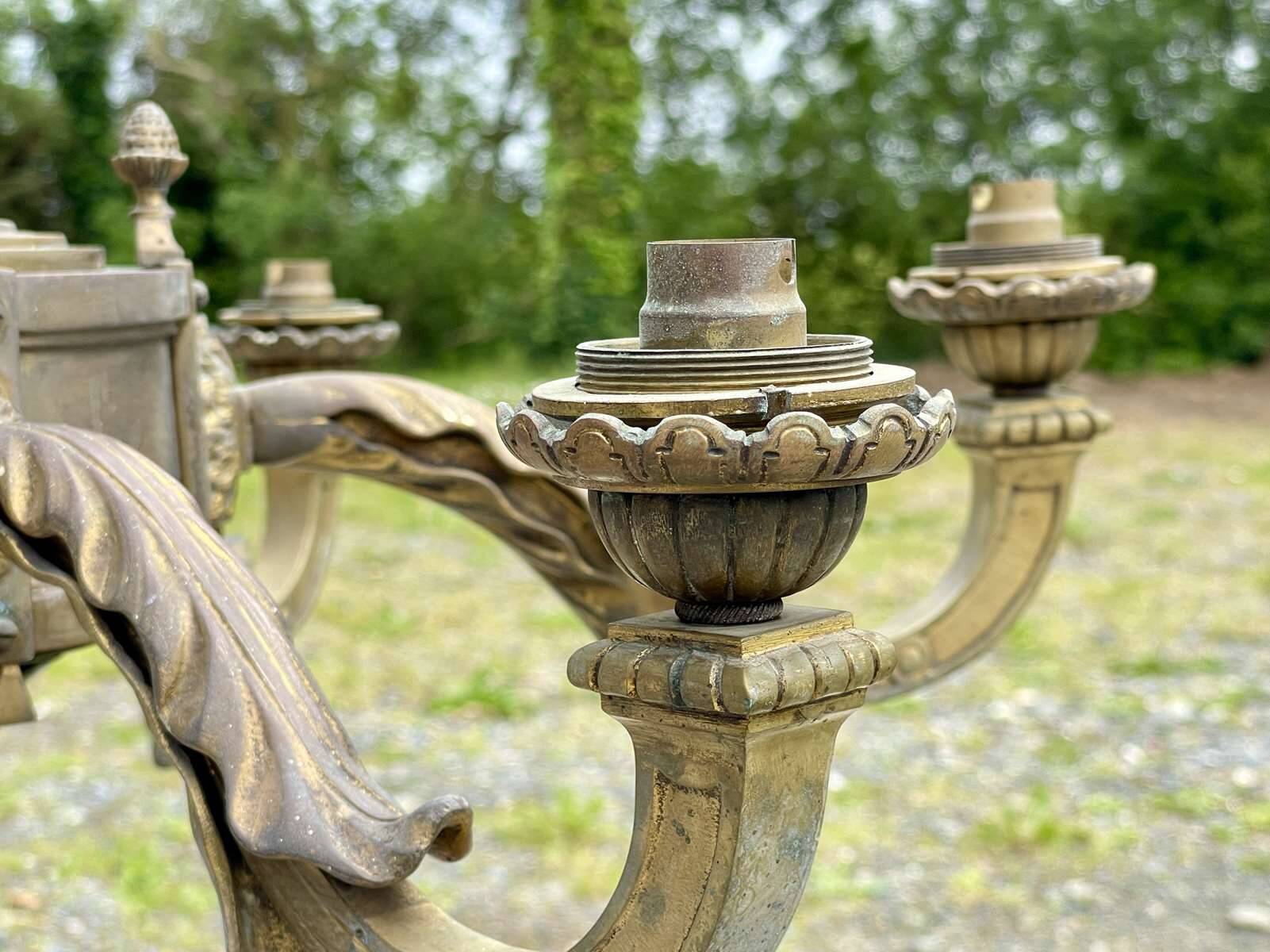 Lustre en bronze fin XIXème 6 feux
