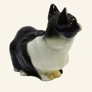 Black and white ceramic cat from Manises, 1960s