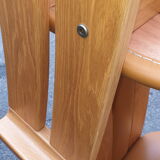 4 fauteuils de table design bois et cuir