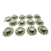 Moulin des Loups Orchies coffee set with French green tablecloth (25p)