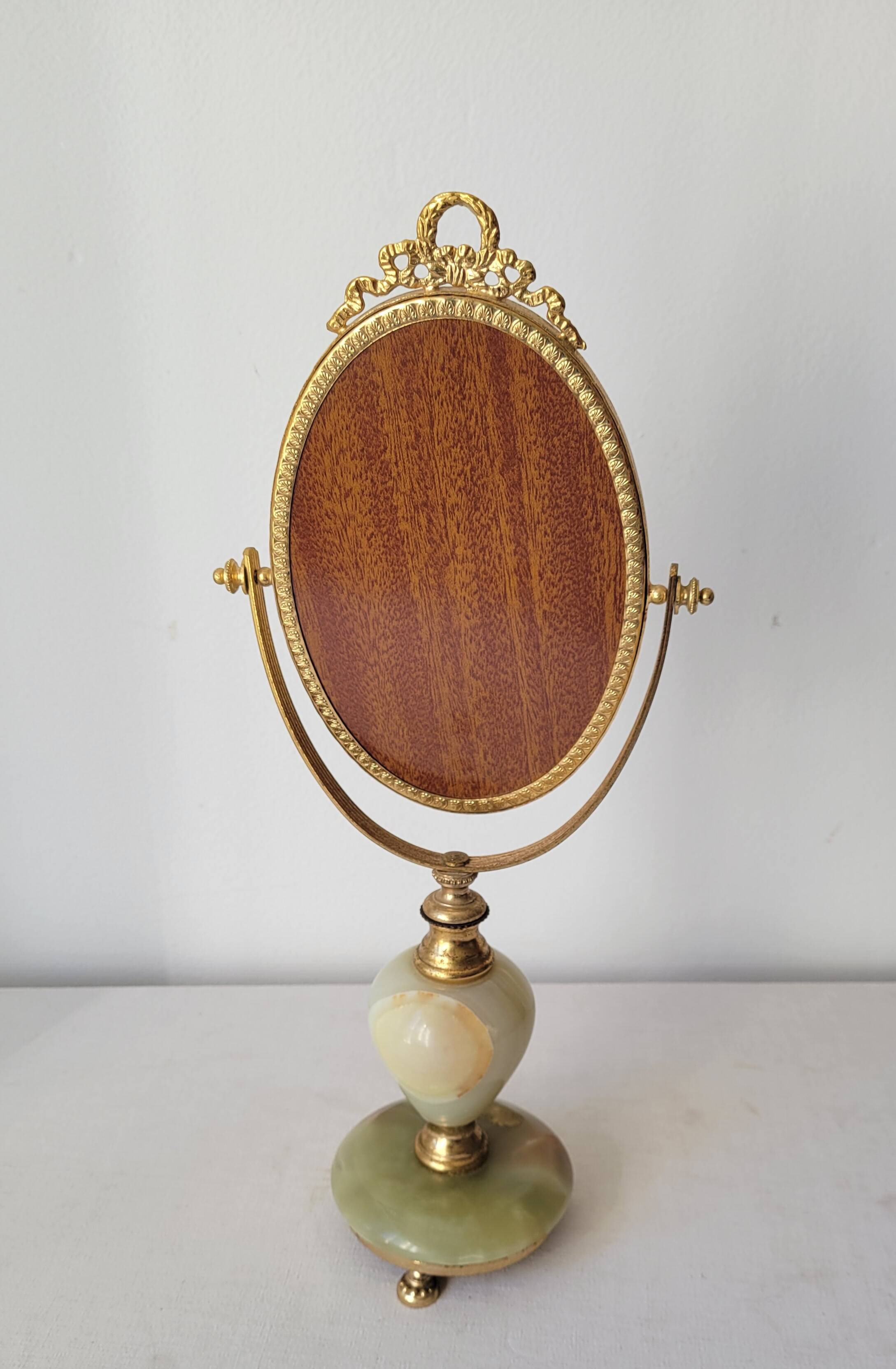 Miroir en onyx et métal doré