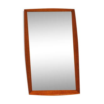 Miroir scandinave en teck biseauté 69 x 36 cm