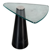 Marble and Glass Sculptural Italian Side Table Attributed to Fontana Arte