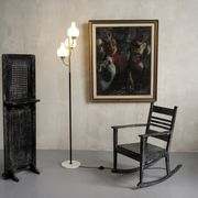 Lampadaire à trois opalines, Stilnovo, Italie 1950