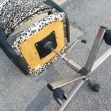 Vintage leopard fabric office chair