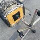 Vintage leopard fabric office chair