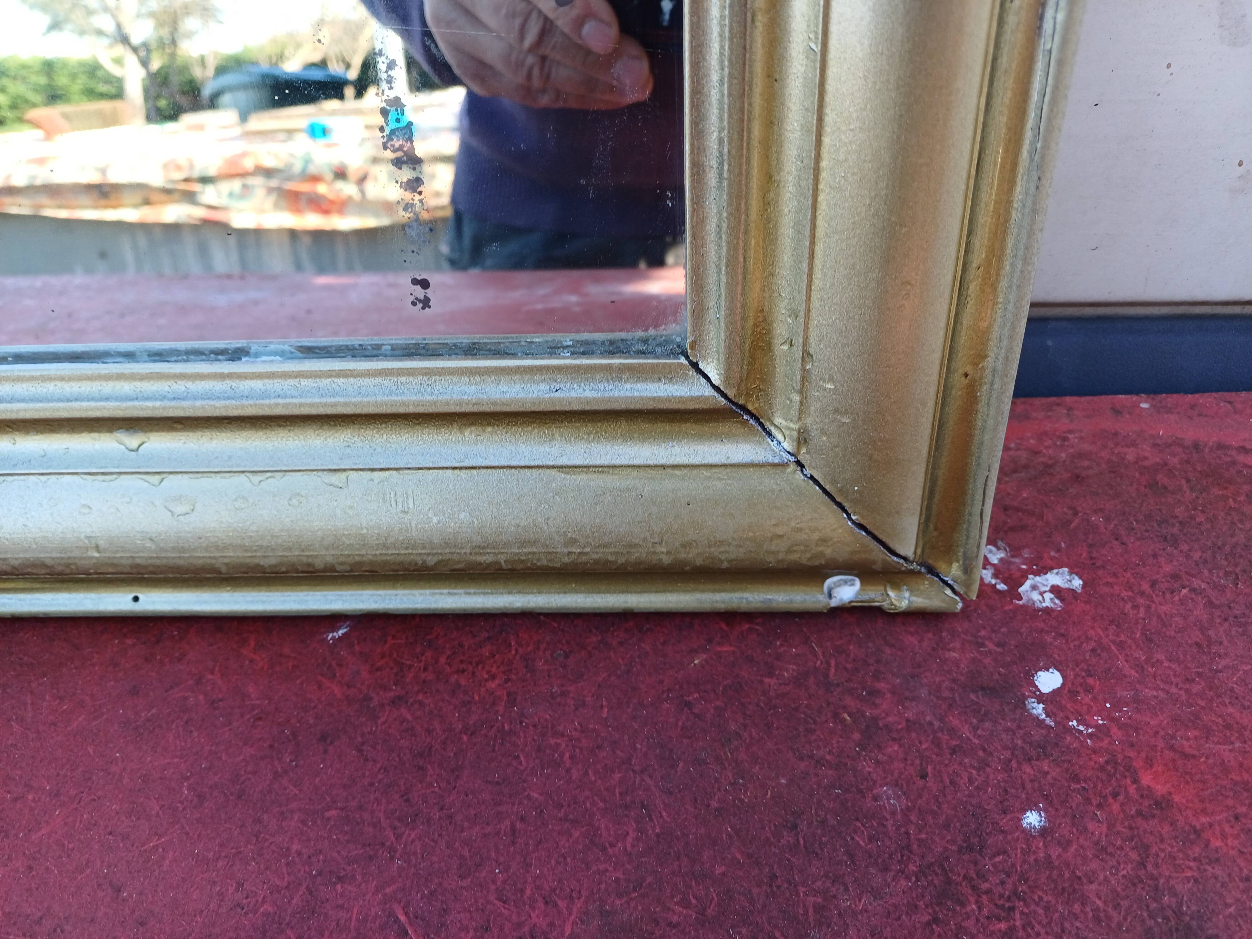 Napoleon III Mirror Wood and Gilded Stucco