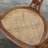 American office chair Louis XVI style wood and caning 1900