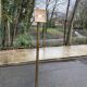 Square Art Deco vintage halogen floor lamp in gilded brass