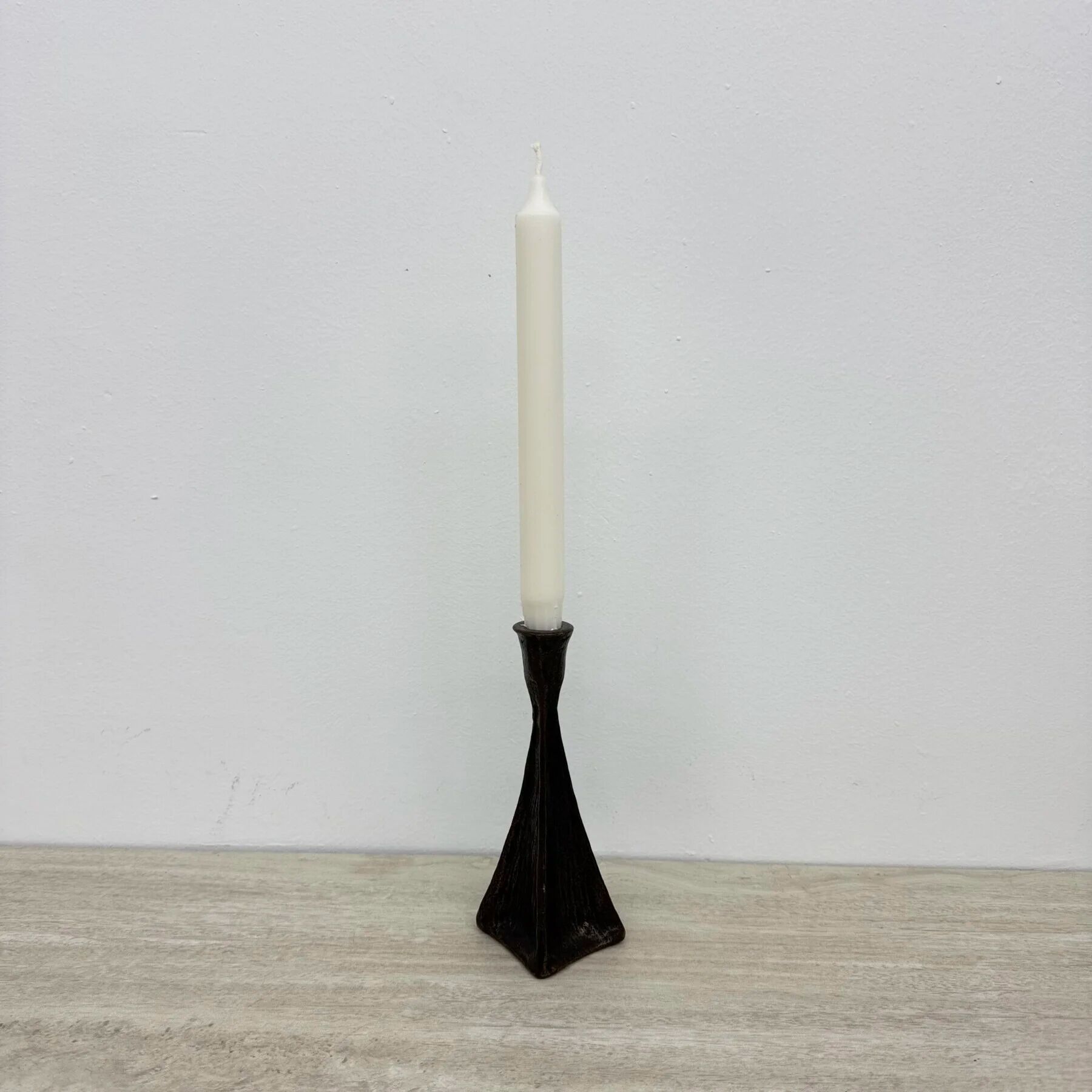 Brutalist bronze candle stick, 1970s