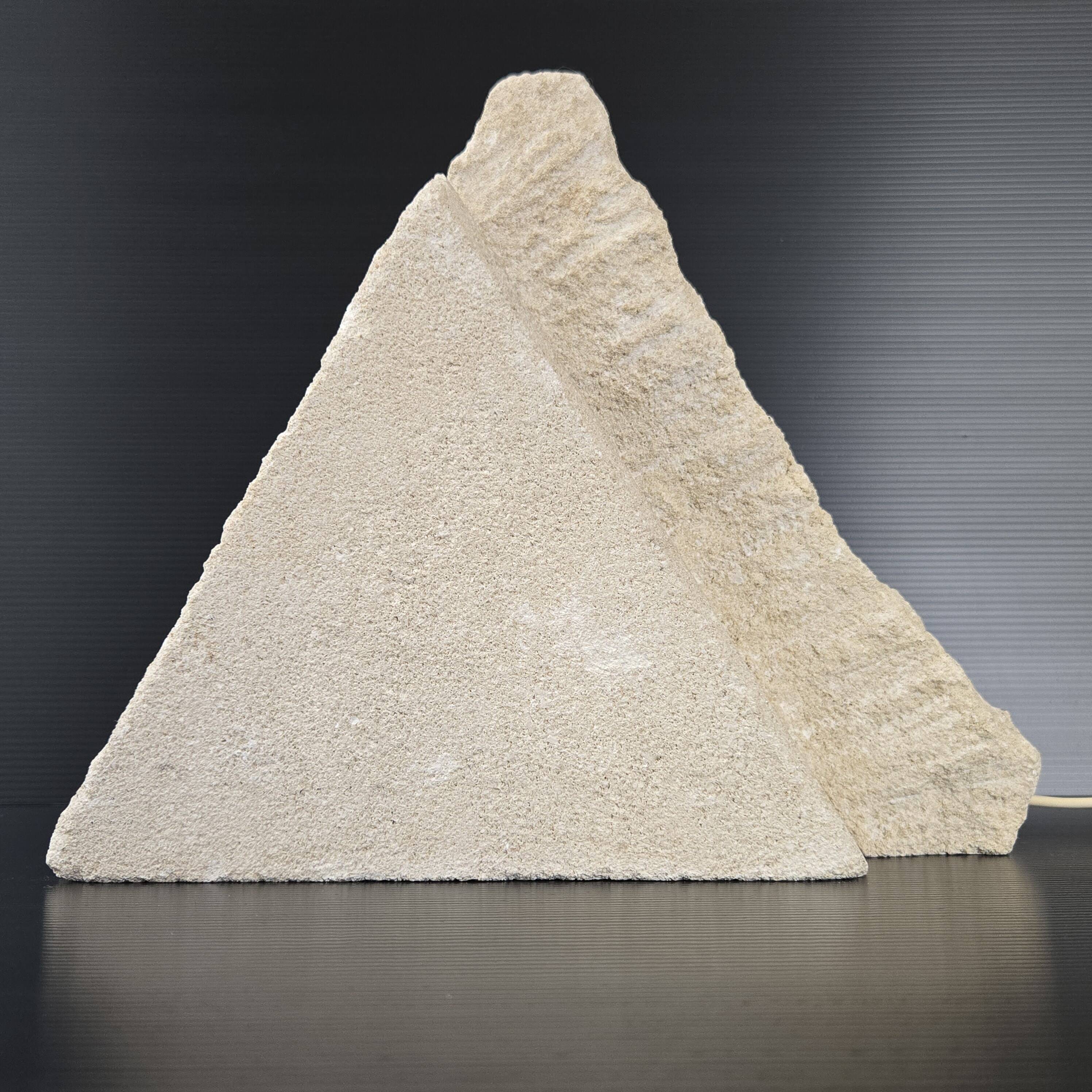 Vintage stone pyramid lamp 1970