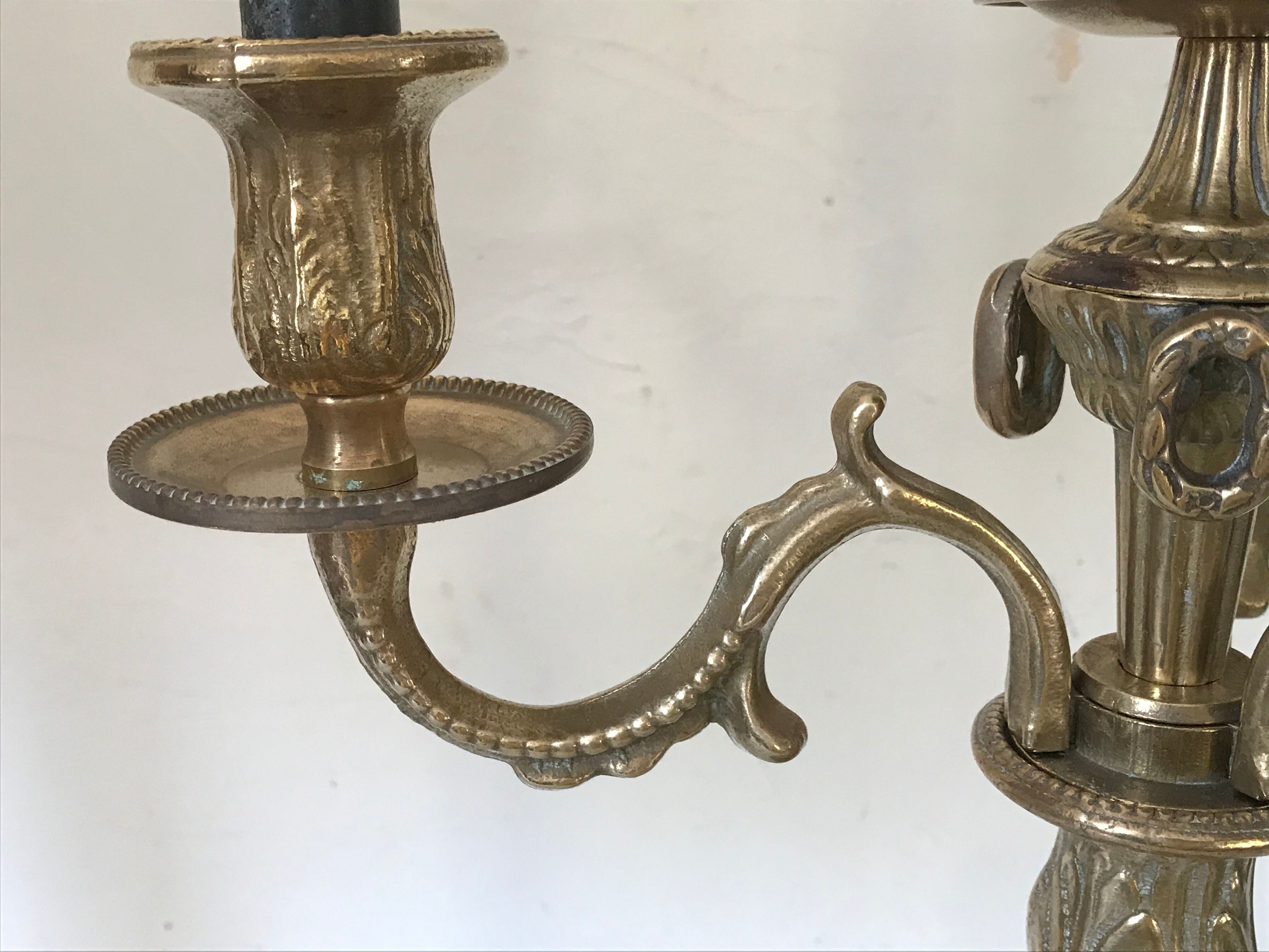 Pair of golden bronze candlesticks