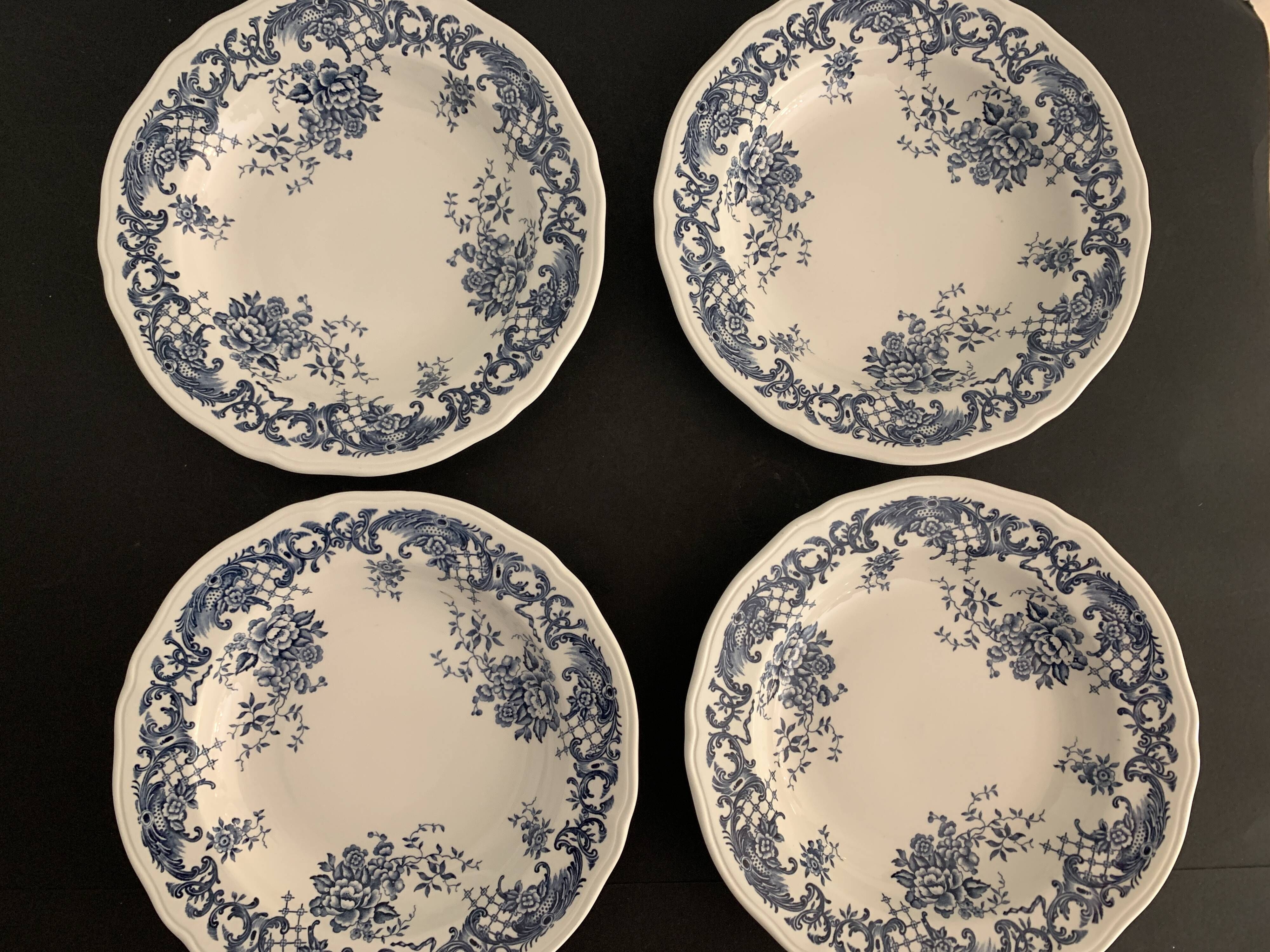 8 hollow plates Villeroy and Boch, Valeria model in vitro porcelain