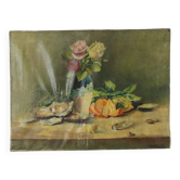 Antique French Painting Still Life Oil on Canvas Signed L. Bouchu 1912
