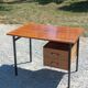 Desk of the 60s in mahogany base metal tubes 2 drawers