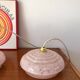 pair of candy pink Clichy glass pendant lights from the 1950s