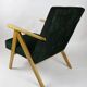 Fauteuil vintage velours verts Var B310 années 1970