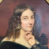 Period portrait signed Raymond Auguste Quinsac Monvoisin 1794-1870