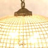 Crystal and bronze chandelier, spherical crystal suspension