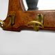 Wall-mounted coat rack, oak, elm burl, bronze hooks, c. 1900