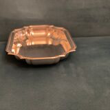 Hollow plate silver metal chamfered with net.