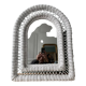 Rattan mirror, white woven wicker, 1960 57x73cm